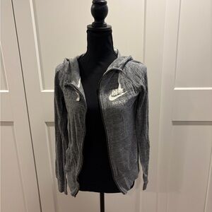 Nike Women's Gray Zip-Up Hoodie - S
